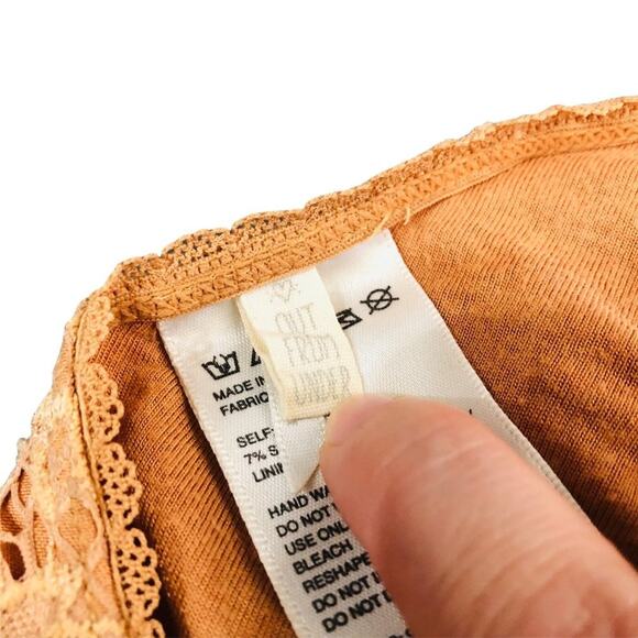 Urban Outfitters Out From Under neutral lace cross-back high neck bralette Large - Picture 6 of 8